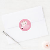 Schattige Vermoeide Koe Ronde Sticker (Envelop)