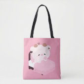 Schattige Vermoeide Koe Tote Bag (Voorkant)