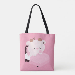 Schattige Vermoeide Koe Tote Bag
