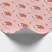 Schattige Vermoeide Rode Panda Cadeaupapier (Hoek)