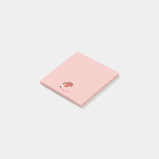 Schattige Vermoeide Rode Panda Post-it® Notes (Schuin)
