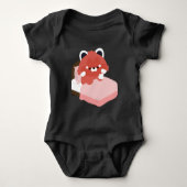 Schattige Vermoeide Rode Panda Romper (Voorkant)