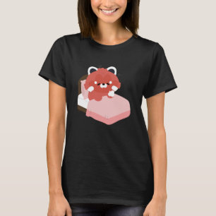 Schattige Vermoeide Rode Panda T-shirt