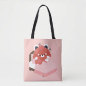 Schattige Vermoeide Rode Panda Tote Bag (Voorkant)