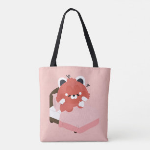 Schattige Vermoeide Rode Panda Tote Bag