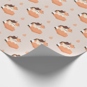Schattige Vermoeide Schilkat Kat  Cadeaupapier (Hoek)