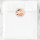 Schattige Vermoeide Schilkat Kat Ronde Sticker (Tas)