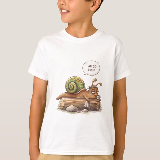 Schattige Vermoeide Slak T-shirt (Voorkant)