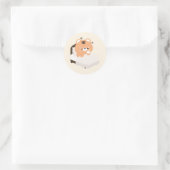 Schattige Vermoeide Tijger Ronde Sticker (Tas)