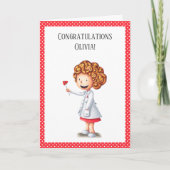 Schattige Verpleegkundige Dokter Meisje Afstuderen Kaart (Voorkant)