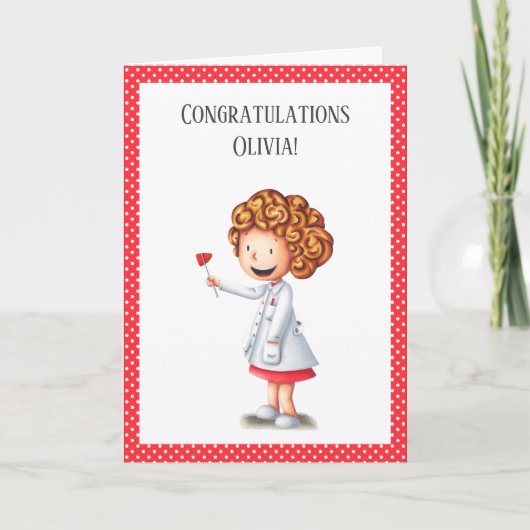 Schattige Verpleegkundige Dokter Meisje Afstuderen Kaart (Voorkant)