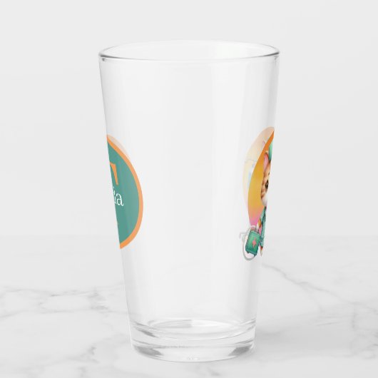 Schattige Verpleegkundige kat toevoegen monogram Glas (Rechts)