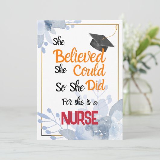 Schattige Verpleegster Afstuderen Kaart Gifts, Moo (Staand voorkant)