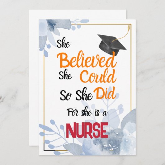 Schattige Verpleegster Afstuderen Kaart Gifts, Moo (Voorkant / Achterkant)