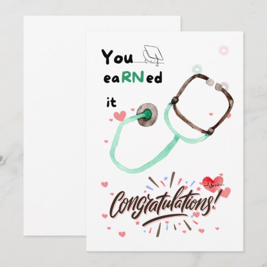 Schattige Verpleegster Afstuderen Kaart Gifts, Moo (Voorkant / Achterkant)