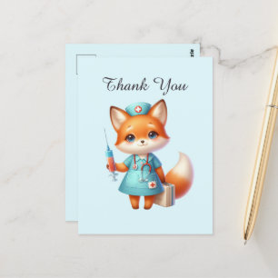 Schattige verpleegster bedankt briefkaart