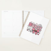 Schattige Verpleegster Boog Hart Vector Shirt Ontw Planner (Display)
