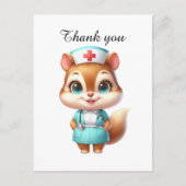 Schattige verpleegster dank je eekhoorn briefkaart (Voorkant)