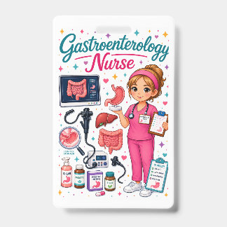 Schattige verpleegster gastro-enterologie medische badge