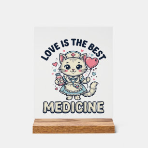 Schattige Verpleegster Kat Lieverd Is de Beste Med Acryl Bord