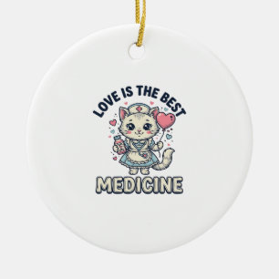 Schattige Verpleegster Kat Lieverd Is de Beste Med Keramisch Ornament