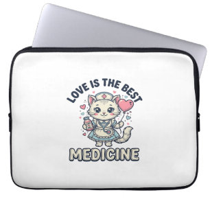 Schattige Verpleegster Kat Lieverd Is de Beste Med Laptop Sleeve