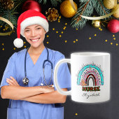 Schattige Verpleegster Kerst Regenboog Gingerbrea Koffiemok
