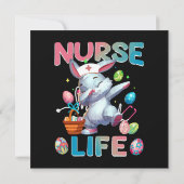 Schattige Verpleegster Life Dabbing Paashaas (Achterkant)