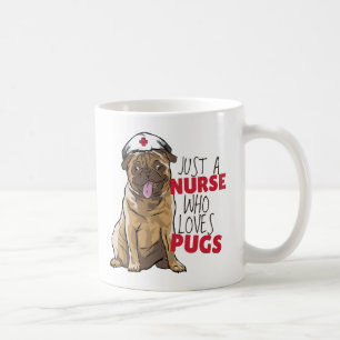 Schattige Verpleegster Loves Mops Geschenk RN Hond Koffiemok