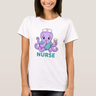 Schattige Verpleegster Octopus T-shirt