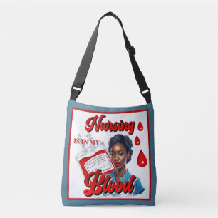 Schattige Verpleegster Pinup_ Het zit in mijn bloe Crossbody Tas