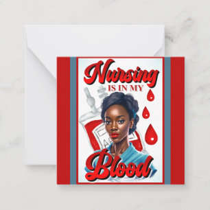 Schattige Verpleegster Pinup_ Het zit in mijn bloe Notitiekaartje