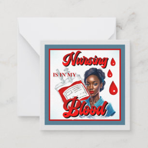 Schattige Verpleegster Pinup_ Het zit in mijn bloe Notitiekaartje