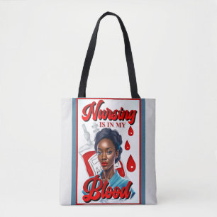 Schattige Verpleegster Pinup_ Het zit in mijn bloe Tote Bag