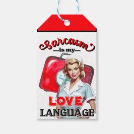 Schattige Verpleegster Pinup_ Liefde Taal Cadeaulabel