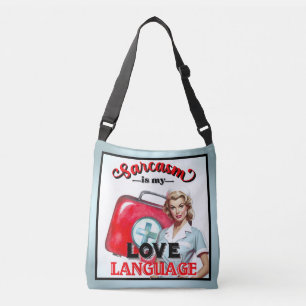 Schattige Verpleegster Pinup_ Liefde Taal Crossbody Tas