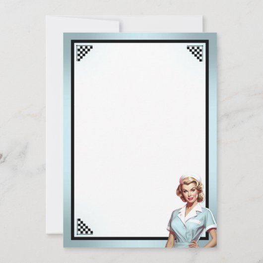 Schattige Verpleegster Pinup_ Liefde Taal Kaart (Achterkant)