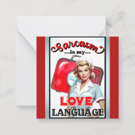 Schattige Verpleegster Pinup_ Liefde Taal Notitiekaartje