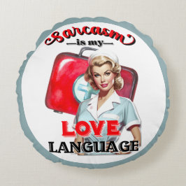Schattige Verpleegster Pinup_ Liefde Taal Rond Kussen