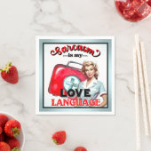 Schattige Verpleegster Pinup_ Liefde Taal Servet (Insitu)