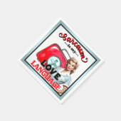 Schattige Verpleegster Pinup_ Liefde Taal Servet (Hoek)