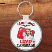 Schattige Verpleegster Pinup_ Liefde Taal Sleutelhanger (Achterkant)