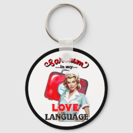 Schattige Verpleegster Pinup_ Liefde Taal Sleutelhanger