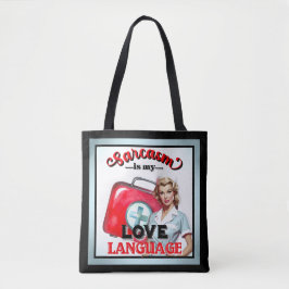 Schattige Verpleegster Pinup_ Liefde Taal Tote Bag