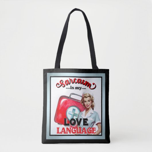 Schattige Verpleegster Pinup_ Liefde Taal Tote Bag (Voorkant)