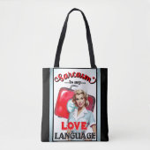 Schattige Verpleegster Pinup_ Liefde Taal Tote Bag (Voorkant)