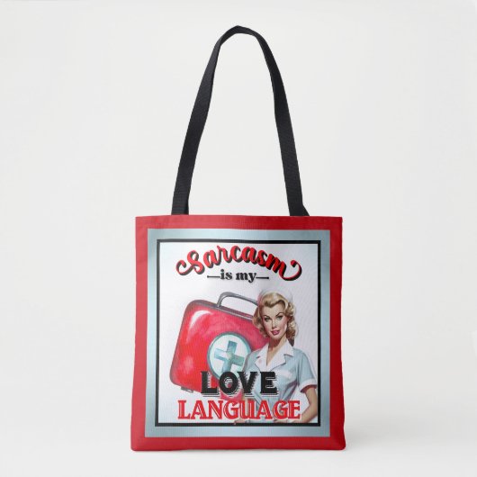 Schattige Verpleegster Pinup_ Liefde Taal Tote Bag (Voorkant)