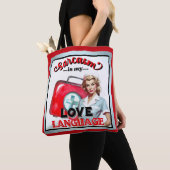 Schattige Verpleegster Pinup_ Liefde Taal Tote Bag (Dichtbij)