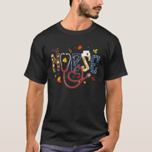 Schattige Verpleegster Stethoscoop Herfst Herfst H T-shirt