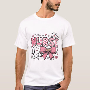 Schattige Verpleegster Strik Hart Vector Shirt Ont